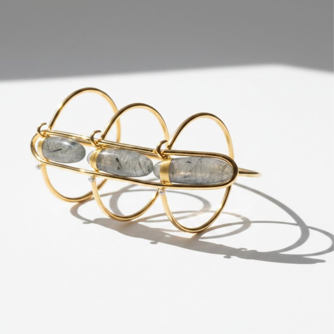 Gobi Gold Three-Tiered Statement Cuff Bracelet
