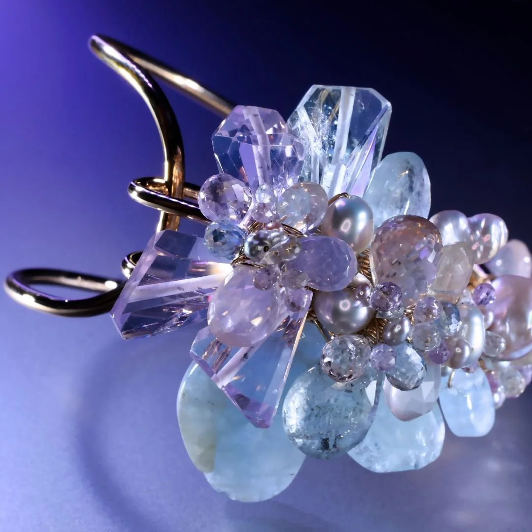 pastel gemstone cuff bracelet