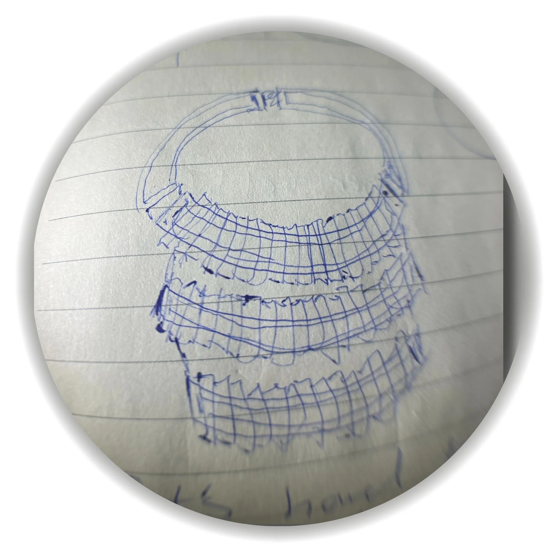 sketch iterations of amethyst choker