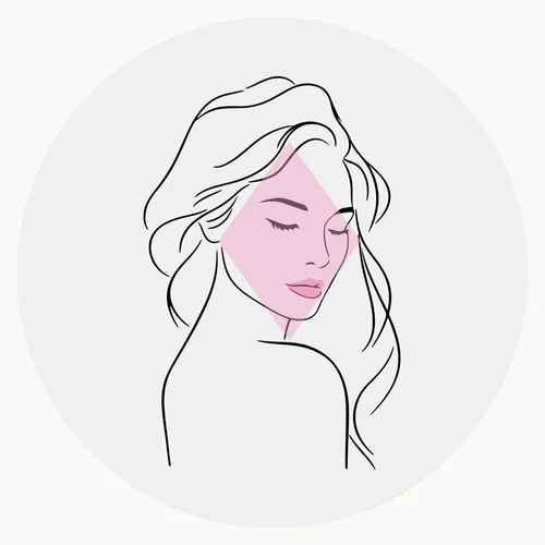 Line drawing of a diamond face shape