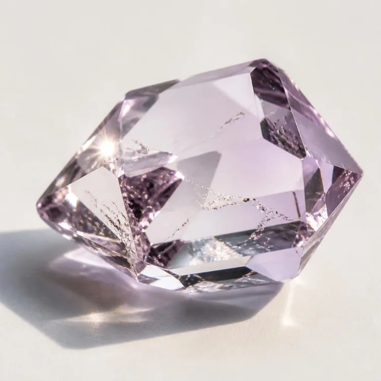 Illustration of a purple Herkimer diamond crystal