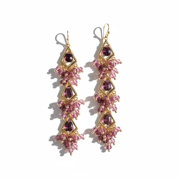 Iaso Garnet Earrings, by Andrea Li