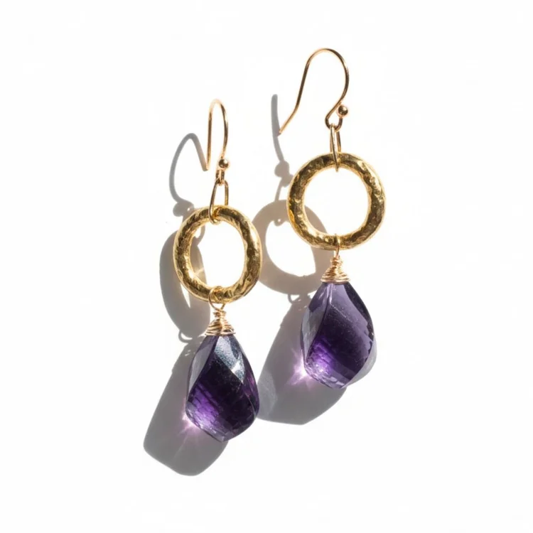 Amethyst earrings, by Andrea Li