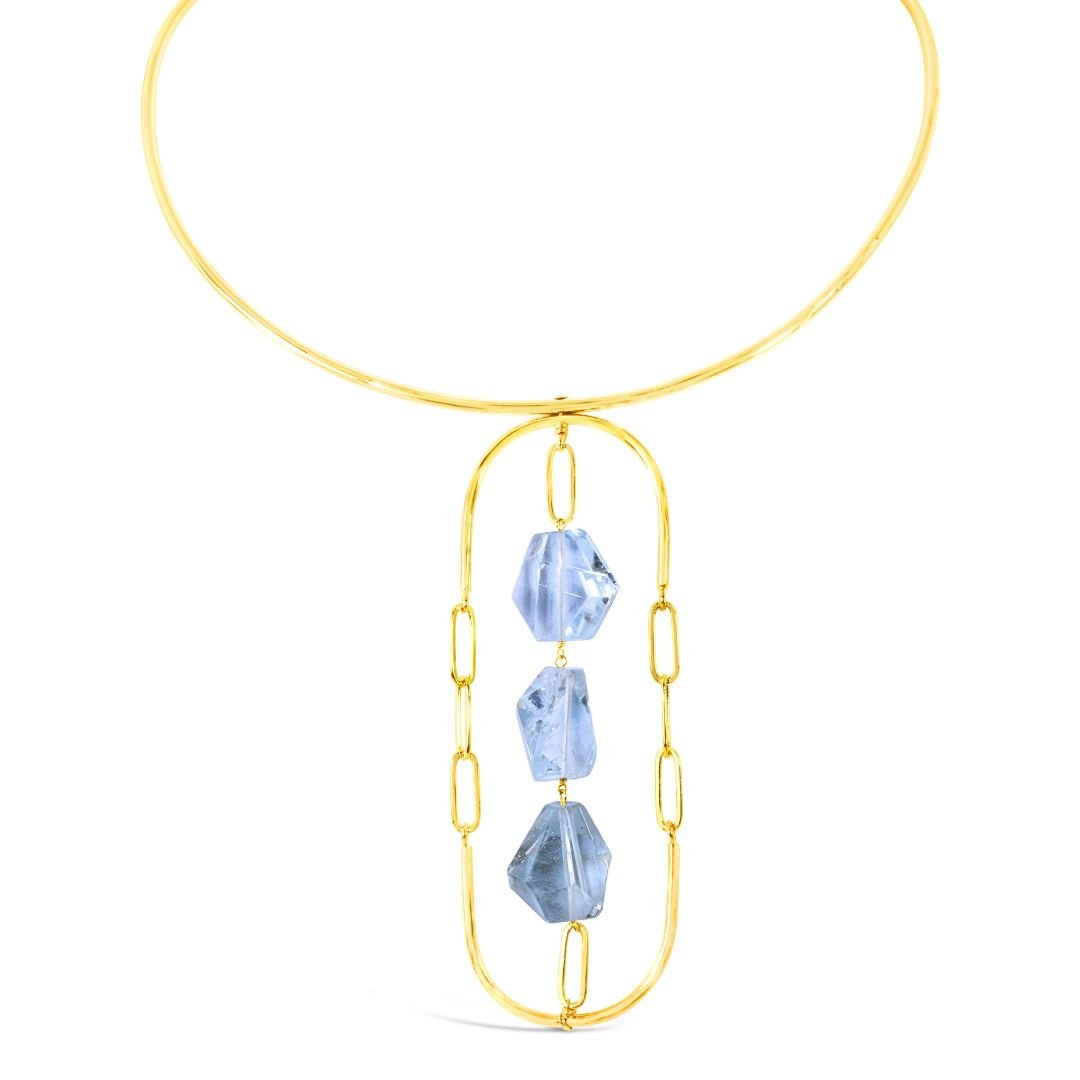 pastel gemstone choker with topaz