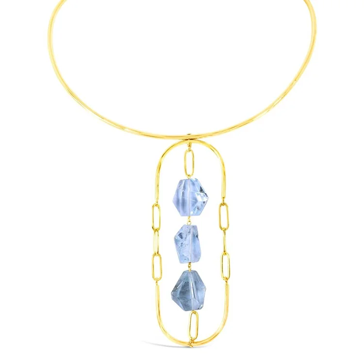 pastel gemstone choker with topaz