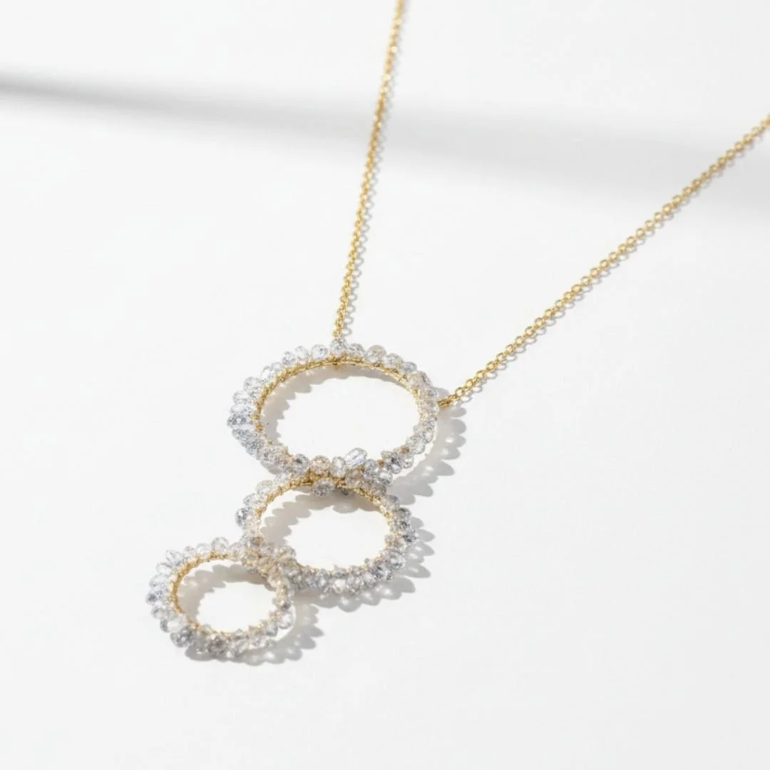 CIRCLES HERKIMER PENDANT NECKLACE