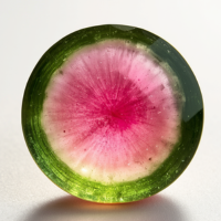 Watermelon tourmaline slice, pink center with green rim