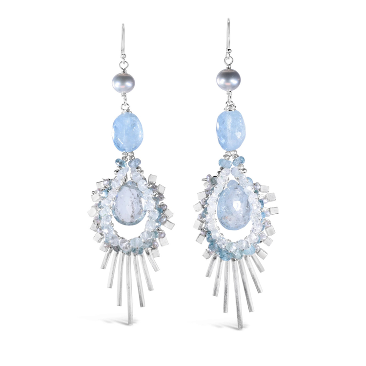 aquamarine chandelier earrings