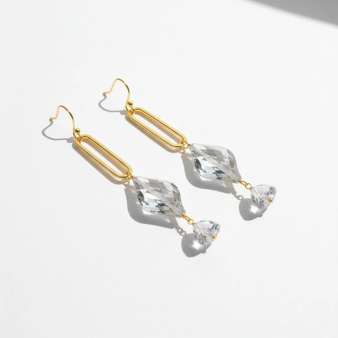 Nafud Dangle Earring with Gemstone Drop