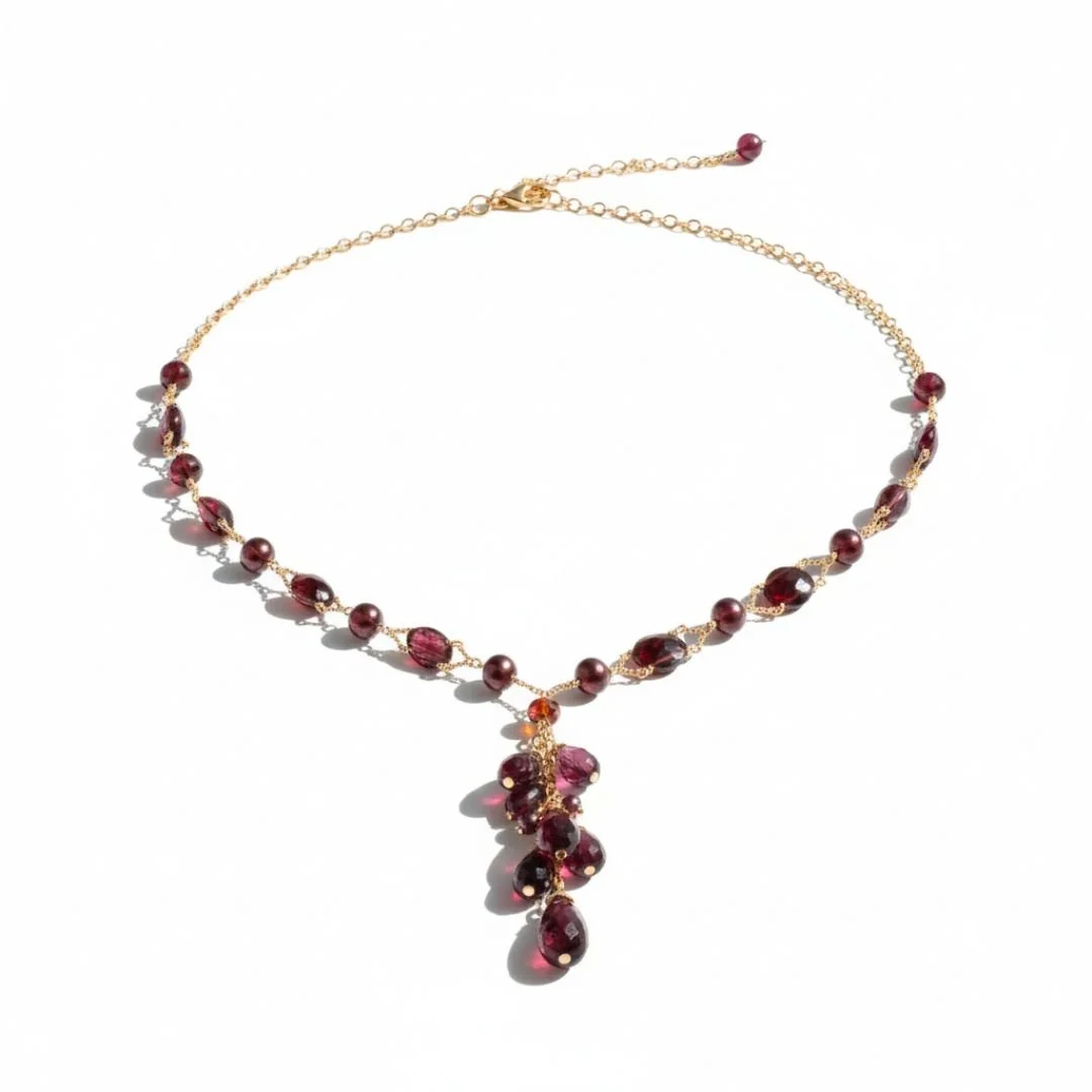 Classic garnet necklace