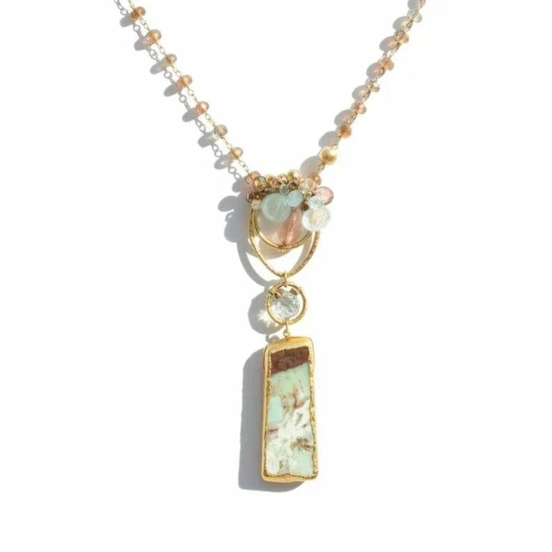 GEMSTONE SILVER SCREEN NECKLACE