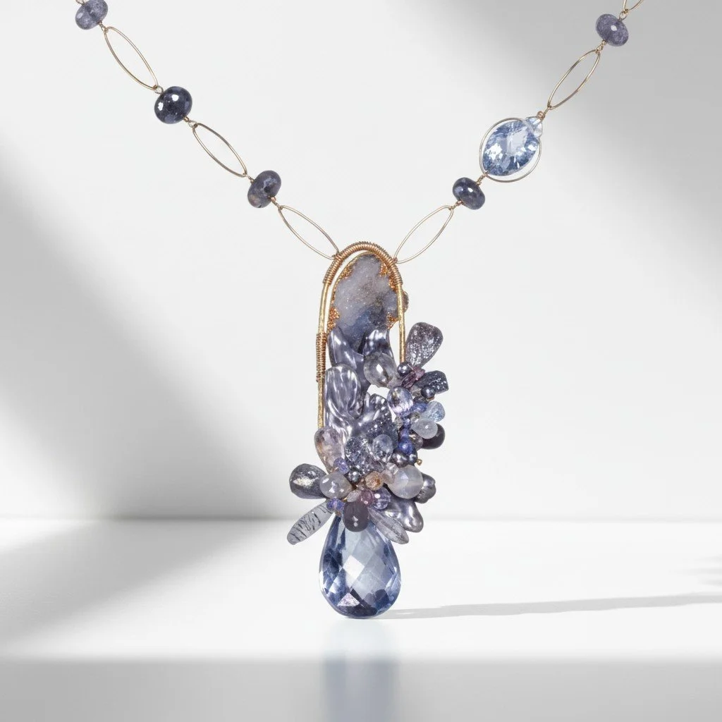 Droplet Nebula Gemstone Necklace