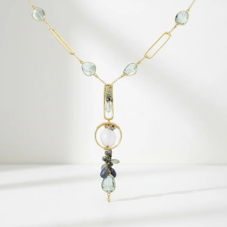 Long Gemstone Central Coast Necklace, by Andrea Li