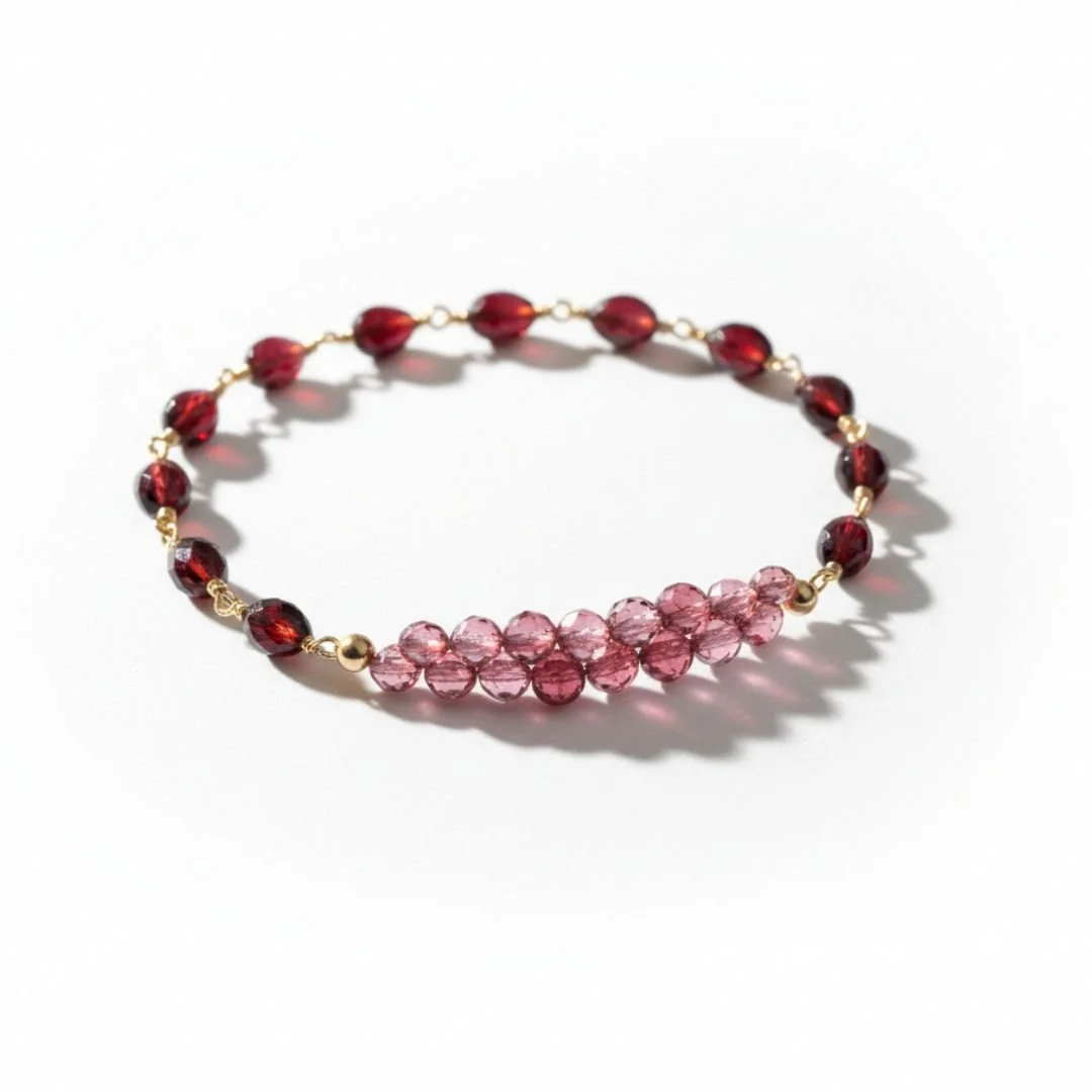Beaded garnet bracelet
