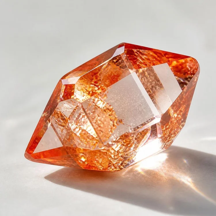 Illustration of a orange Herkimer diamond crystal