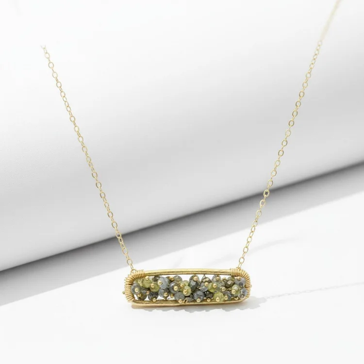 Gemstone 101 Bar Pendant Necklace, by Andrea Li