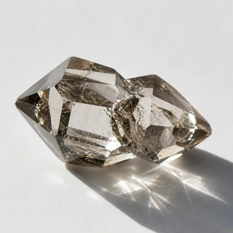 Illustration of a gray Herkimer diamond crystal