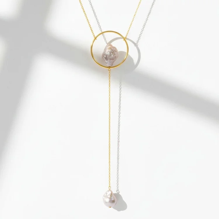 Baroque Pearl Drop Pendant Gold-Filled Necklace, by Andrea Li