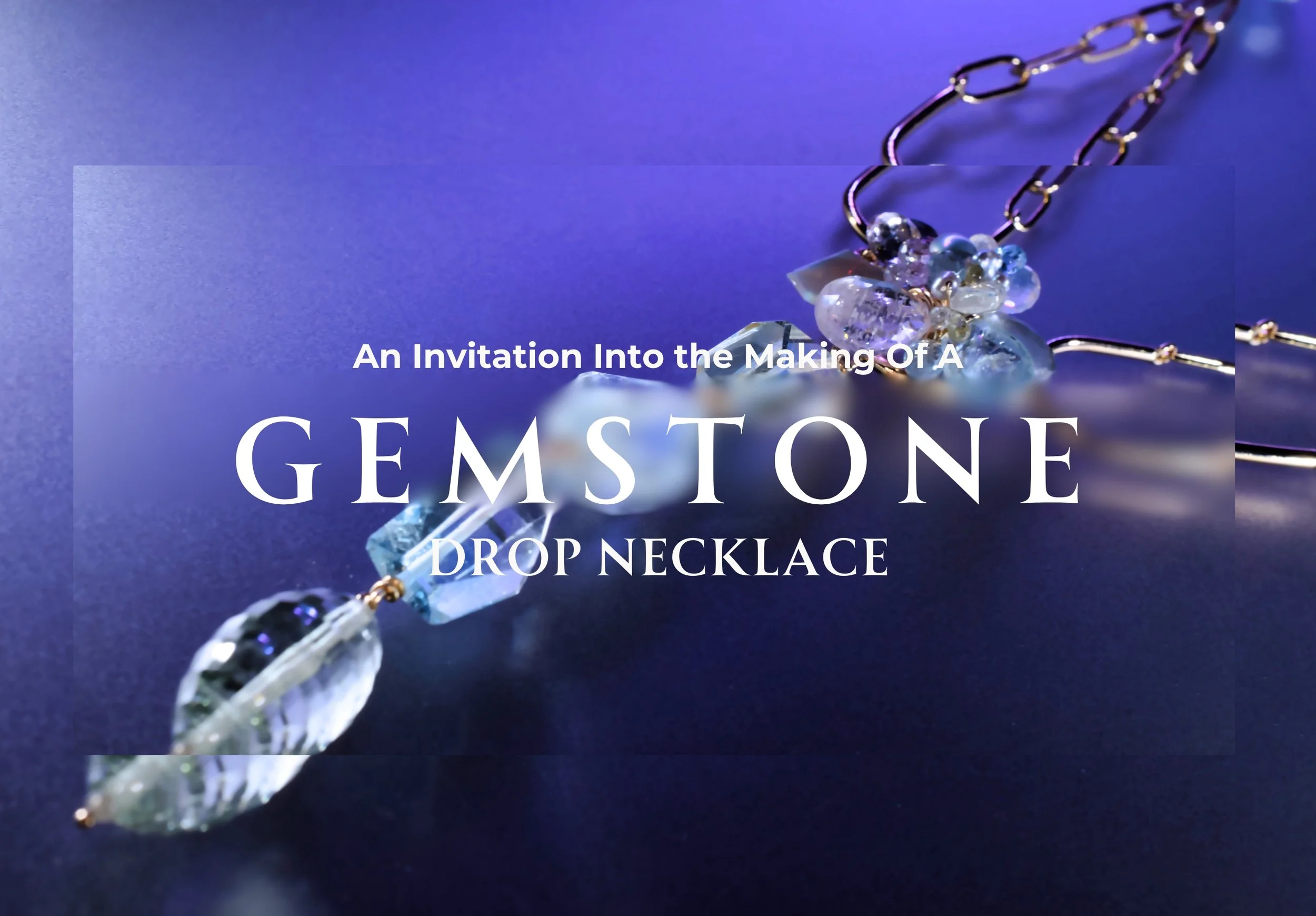 close up Pendant Pastel Gemstone Drop Necklace