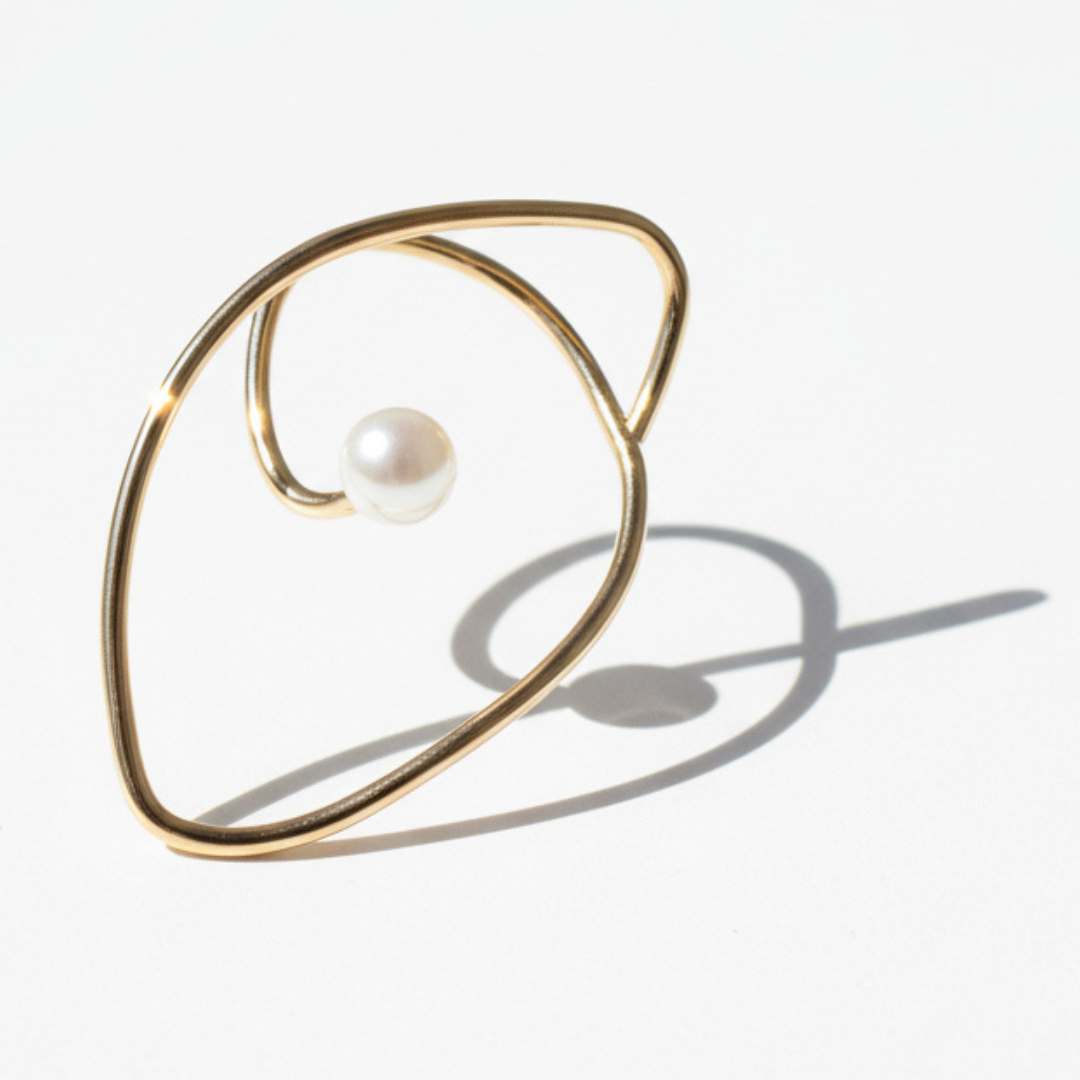 14K Gold-Filled Single Pearl Ear Cuff