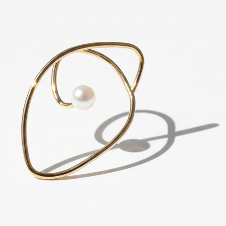 14K Gold-Filled Single Pearl Ear Cuff, by Andrea Li