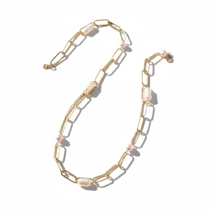 Limited Baroque Oval Pearl Layering Necklace, by Andrea Li