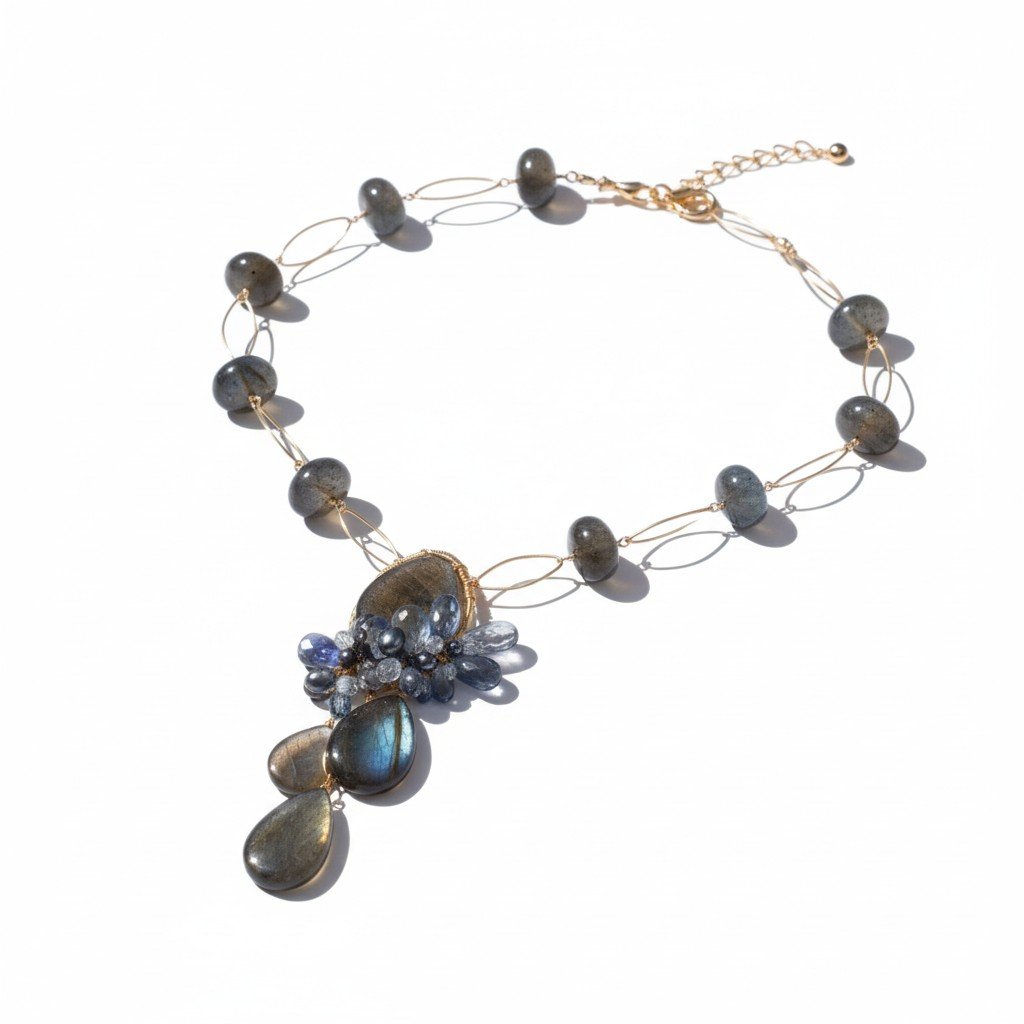 Exploding Cloud Gemstone Necklace