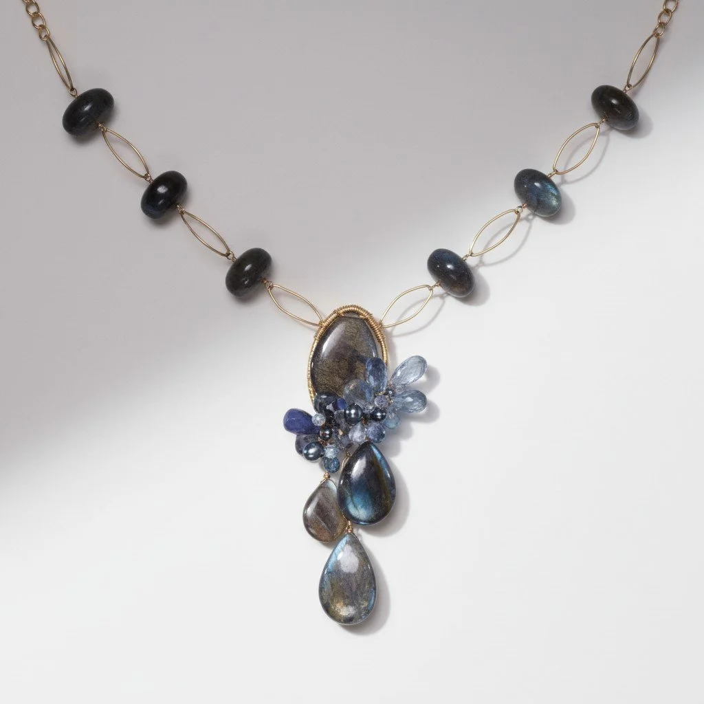 Exploding Cloud Gemstone Necklace