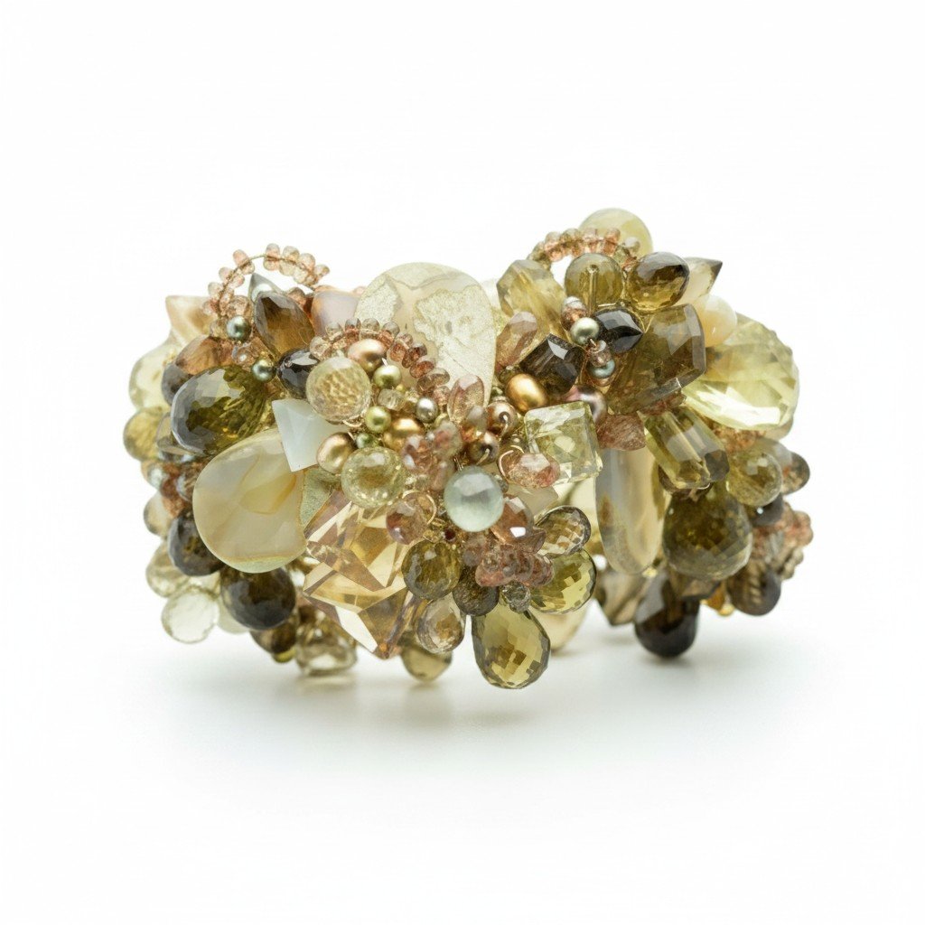 Signature Dinosaur Agate and Gemstone Cuff Bracelet