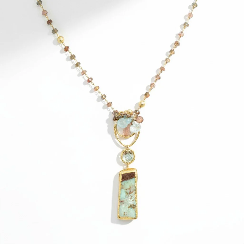 GEMSTONE SILVER SCREEN NECKLACE