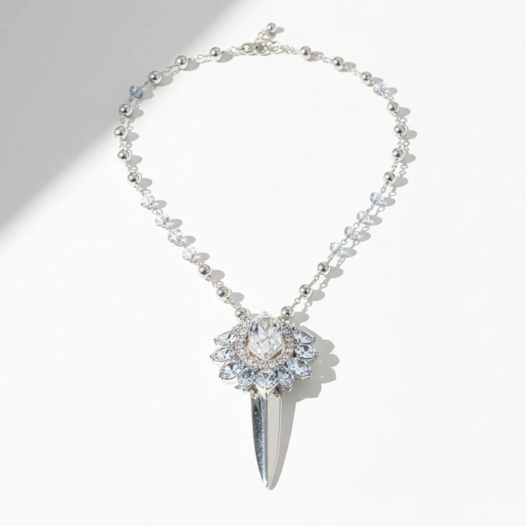 Herkimer aquamarine necklace