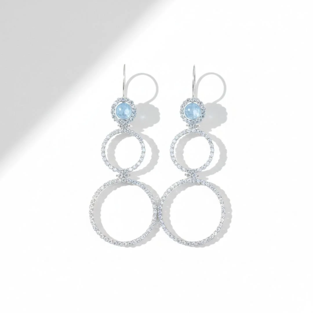 Aquamarine hoop earrings