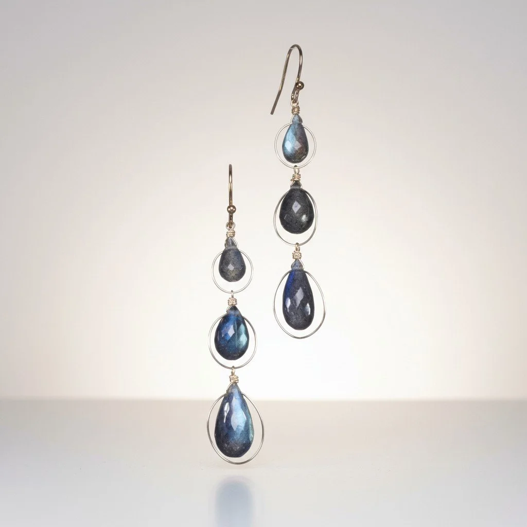 Meridian Nebula Labradorite Earrings