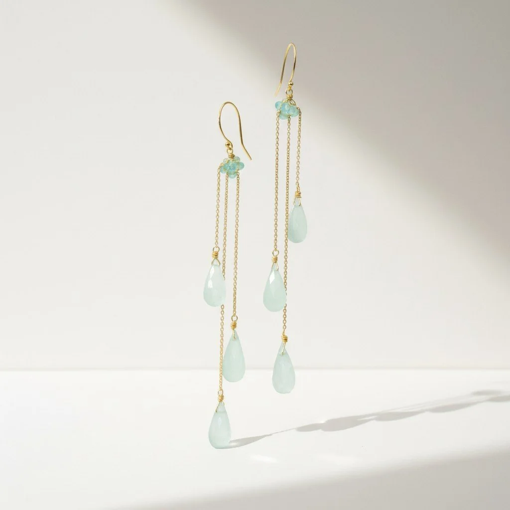 GEMSTONE DEWDROP EARRING