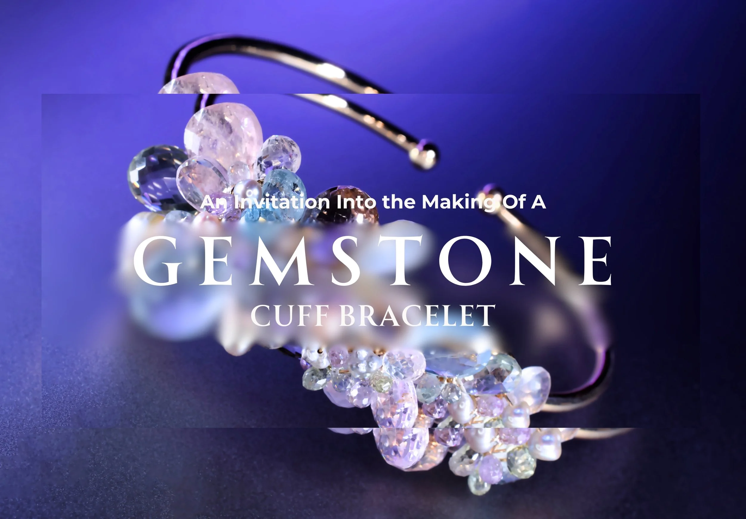 close up Pastel Gemstone Cuff Bracelet