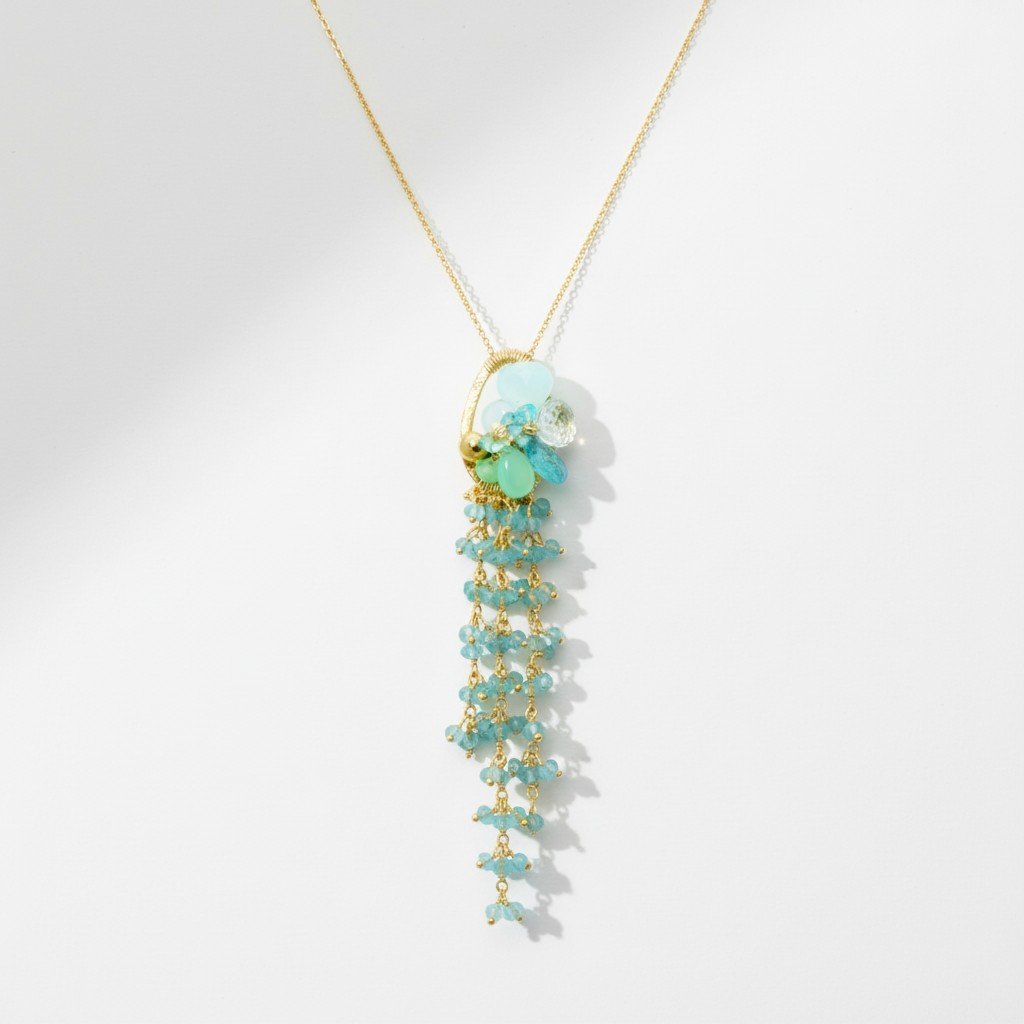 GEMSTONE TASSEL NECKLACE