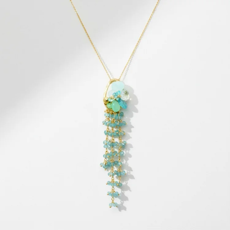 Gemstone Tassel Necklace, by Andrea Li