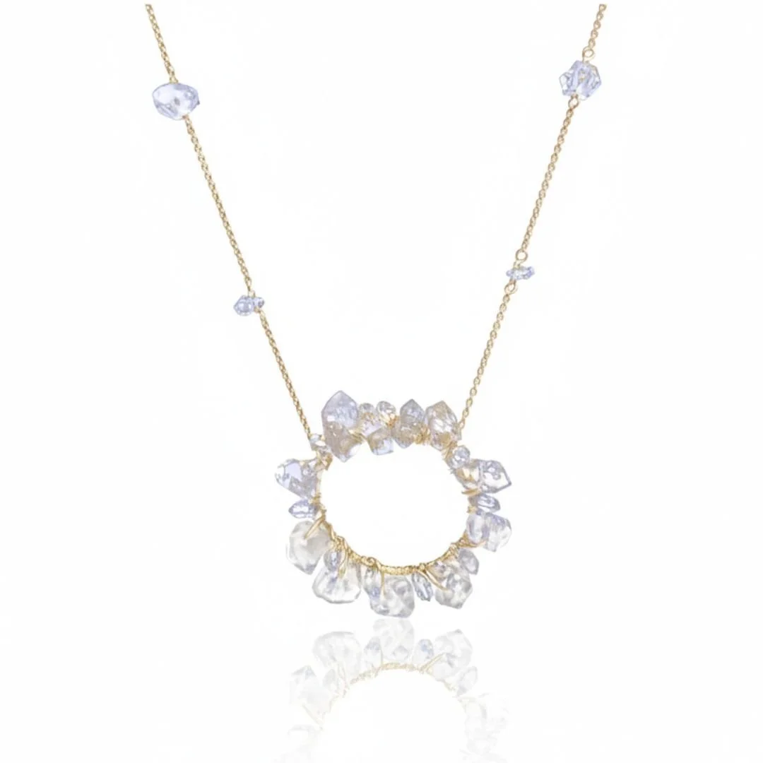 HERKIMER DIAMOND SMALL CIRCLE NECKLACE