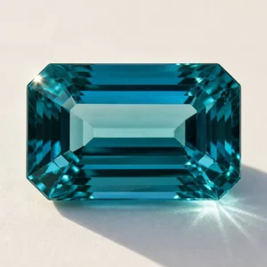 Illustration of a faceted blue tourmaline