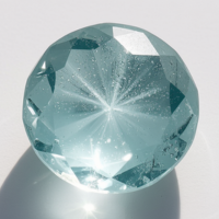 Star aquamarine cabochon showing a six-rayed star