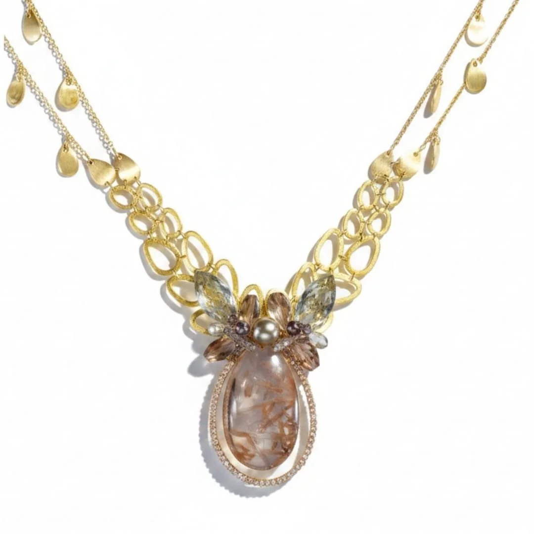 Coachella Rutilated Quartz Pendant Necklace