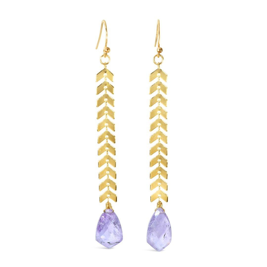 Purple Amethyst Drop Earrings