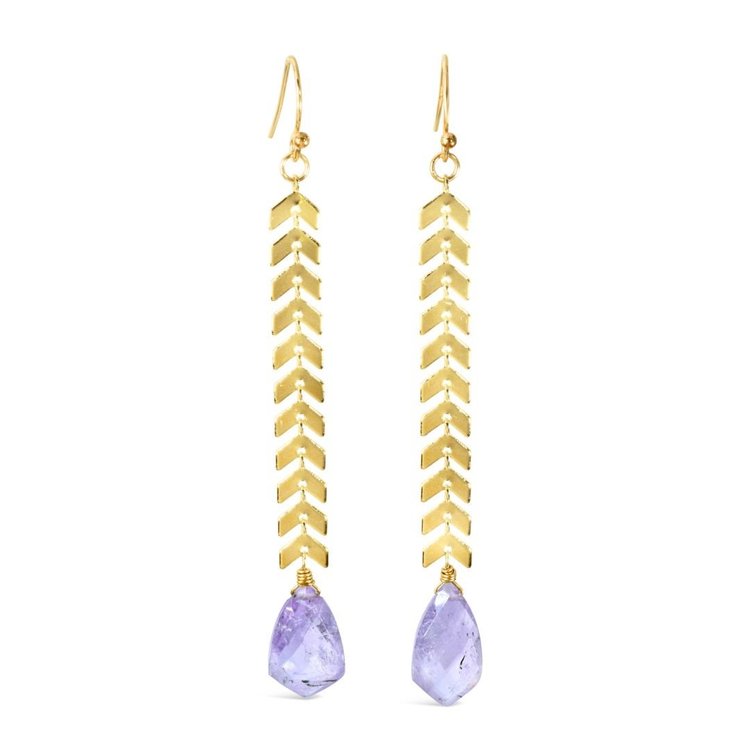 Purple Amethyst Drop Earrings, by Andrea Li