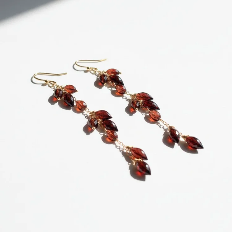 Eos Garnet Earrings, by Andrea Li