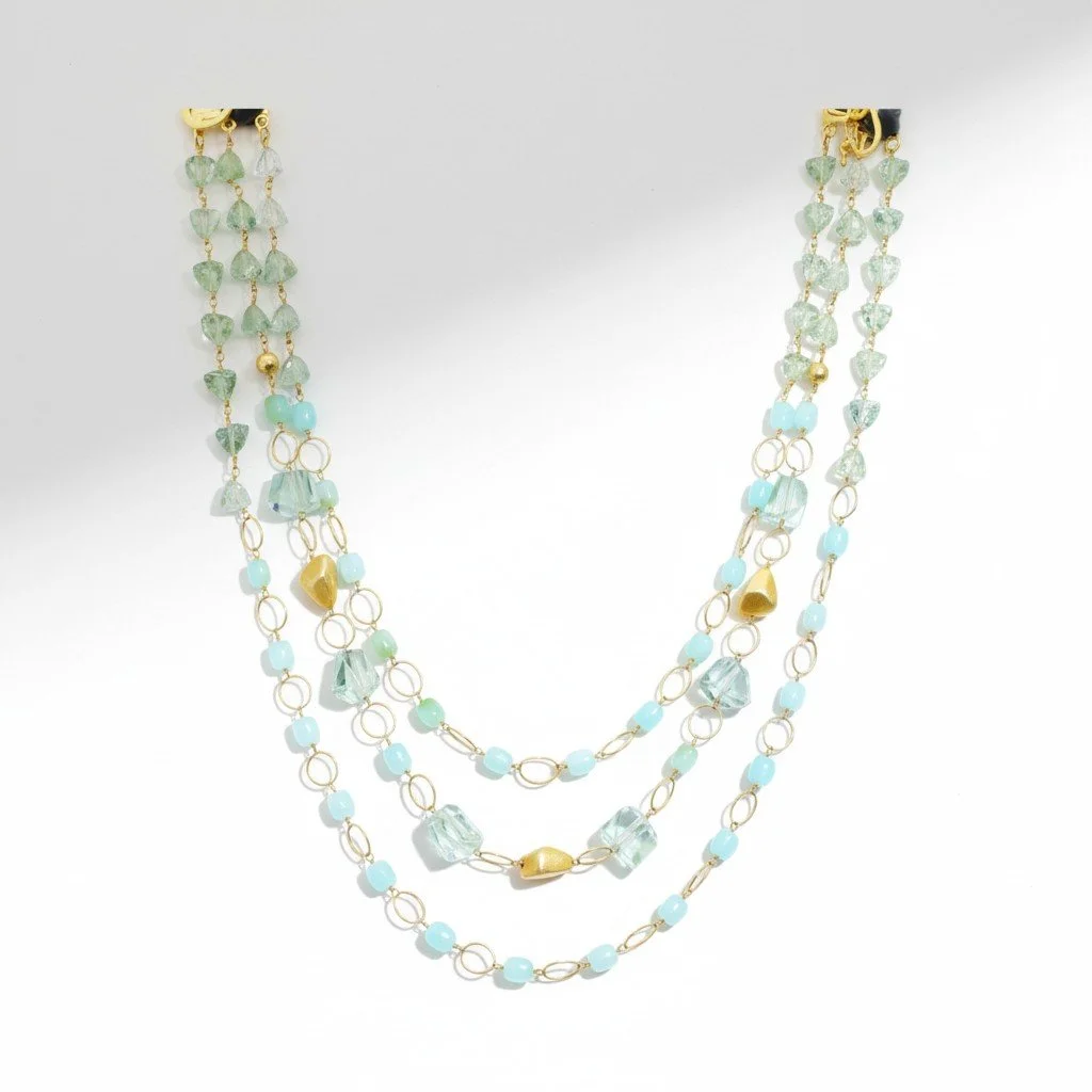 GEMSTONE MULTI STRAND PLAYFULLY POSH NECKLACE