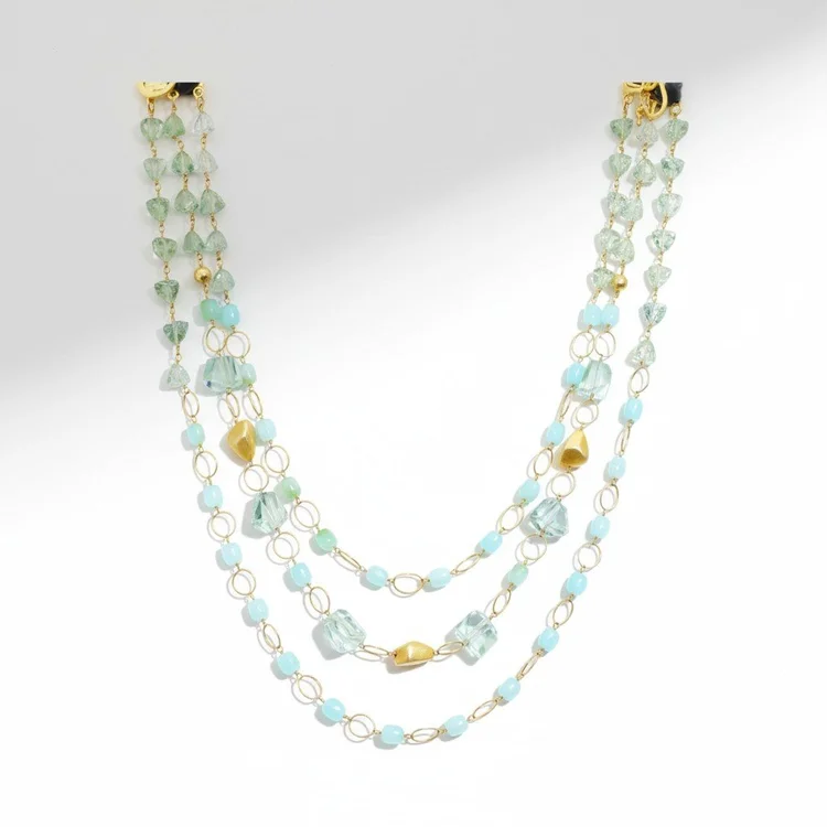 Gemstone Multi Strand Playfully Posh Necklace, by Andrea Li