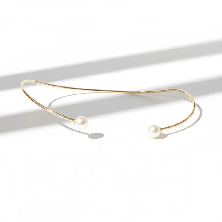 14k Gold -Filled 2 Pearl Choker, by Andrea Li