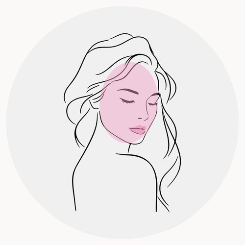 Line drawing of a oval face shape