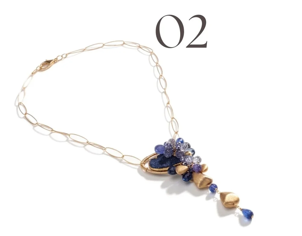 Paraiba topaz necklaces by Andrea Li