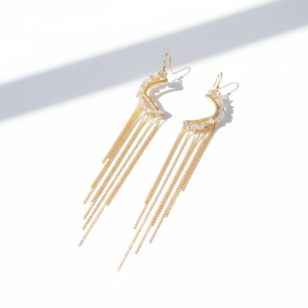 SIDE FRINGE HERKIMER EARRINGS